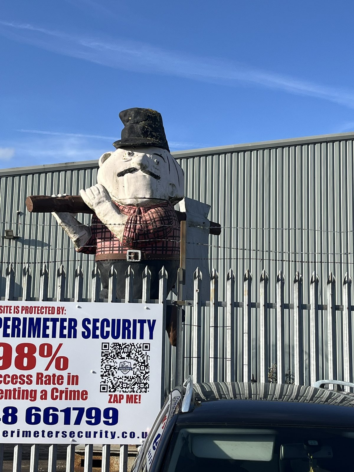 Perimeter Security mascot at MTS Storage gates